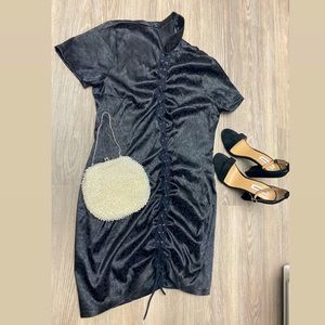 PLT PrettyLittleThing Vintage Black dress with Floral detail, USA size 10